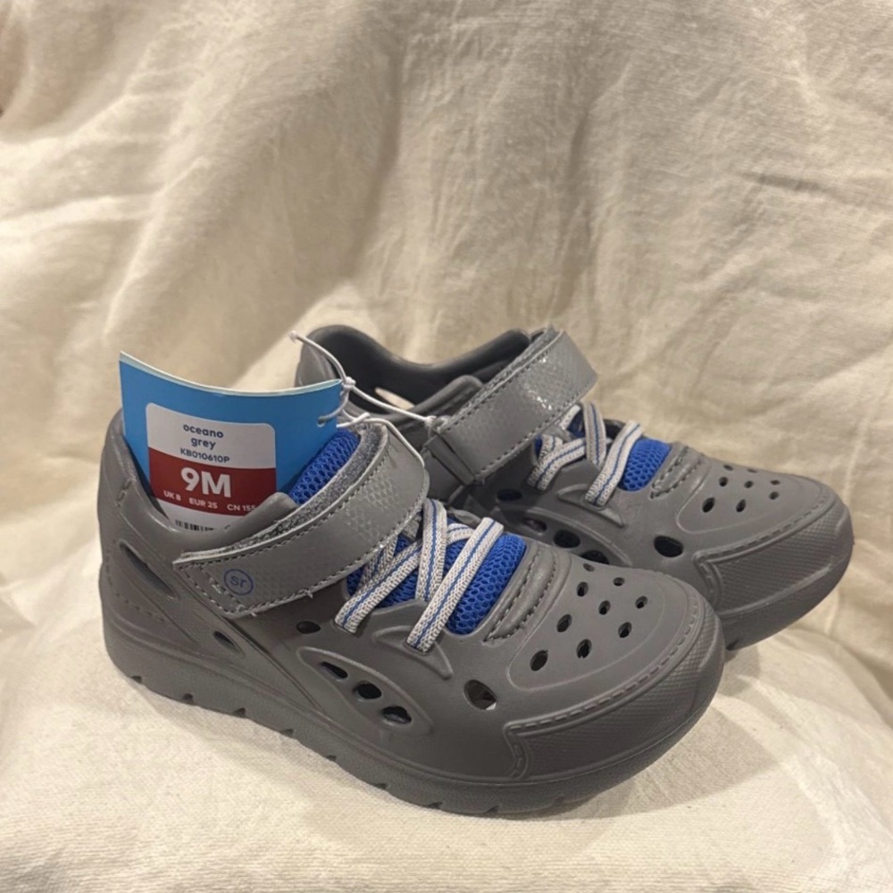 Stride Rite OceanO Gray and Blue Kids Water Sneakers